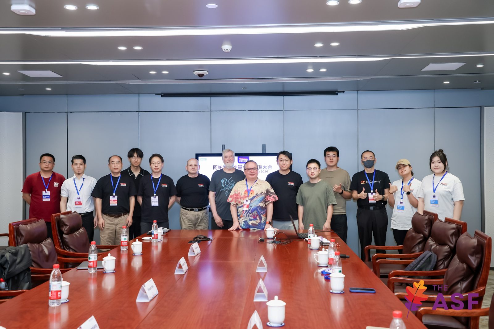 Group photo with ASF community members at Community Over Code Asia 2026